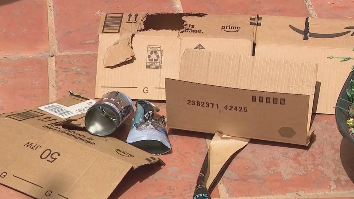 Aerosol cans explode inside Amazon box at Glendale home